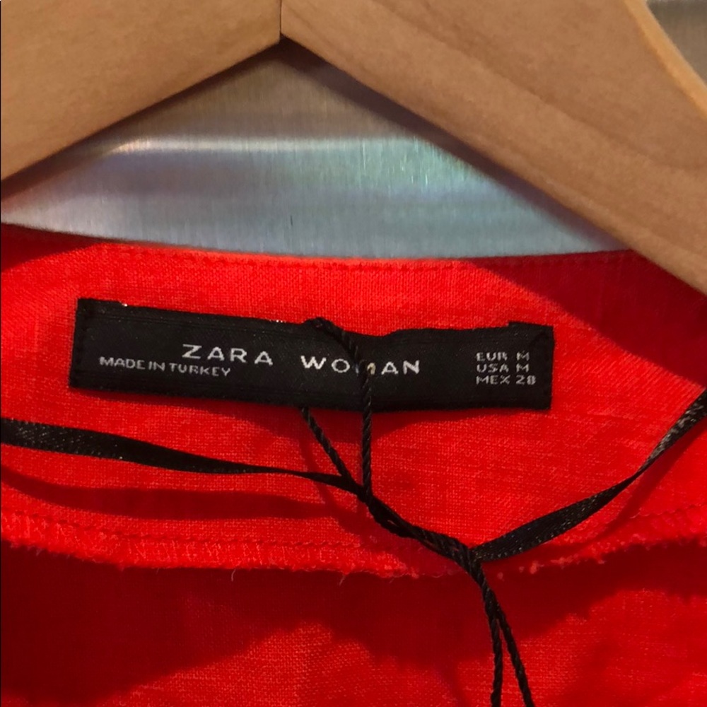 Zara Woman Size M, Burnt Orange Linen top
